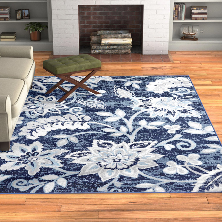 Andover Mills™ Mountview Area Rug in Navy Blue & Reviews Wayfair